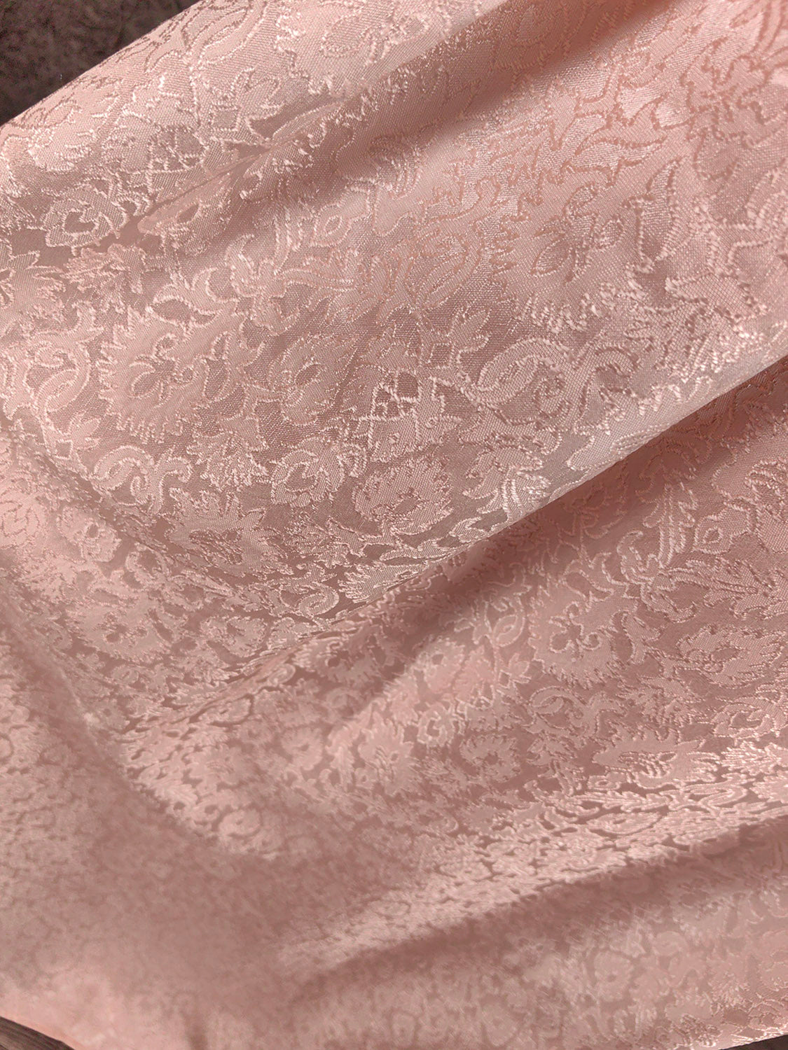 Elegant Pink A-Line Sleeveless Crew Neck Lace Rhinestone Brocade Satin Long Prom Dresses Evening Dresses