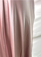 Elegant Pink Halter Neck V-Neck Slim-Fit Satin Long Prom Dresses Evening Dresses