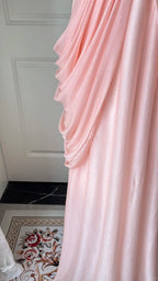 Elegant Pink Heart Neckline Rhinestone Chiffon Long Prom Dresses Evening Dresses