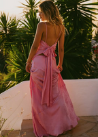 Pink Fashion Lazy Spaghetti Straps Elegant Long Satin Two Piece Prom Dress Prom Dress Prom Dress Wedding Holiday Birthday Prom Dresses