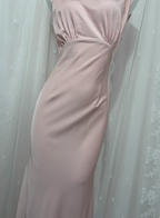Elegant Pink Sleeveless 3D Floral Crew Neck Satin Long Prom Dresses Evening Dresses