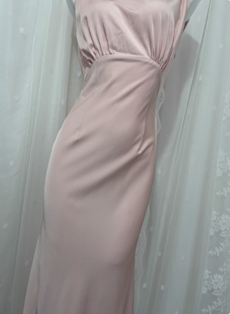Elegant Pink Sleeveless 3D Floral Crew Neck Satin Long Prom Dresses Evening Dresses