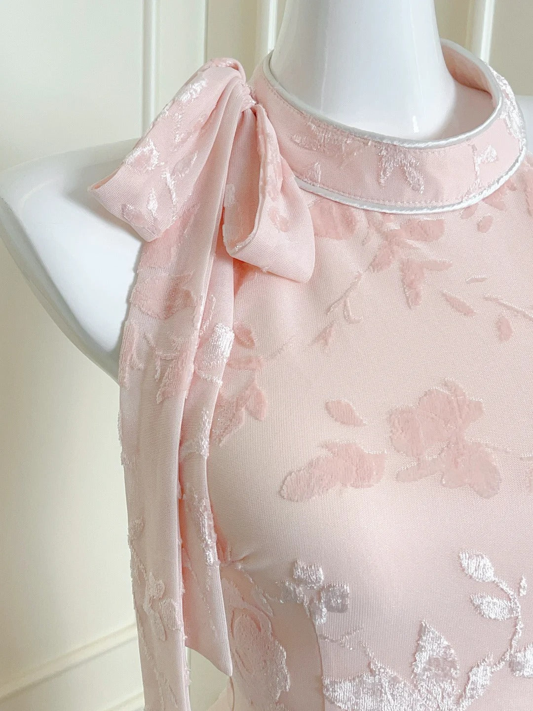 Elegant Pink Slim Halter Neck Jacquard Slit Long Prom Dresses Evening Dresses