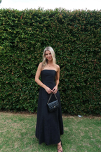 Elegant Pink Strapless A-Line Long Prom Dresses