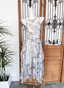 Elegant Printed Spaghetti Strap V-Neck Ruffled Layered Tulle Prom Dresses