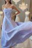 Elegant Purple Spaghetti Straps Prom Dresses Fairy Formal Party Gown Evening Dresses