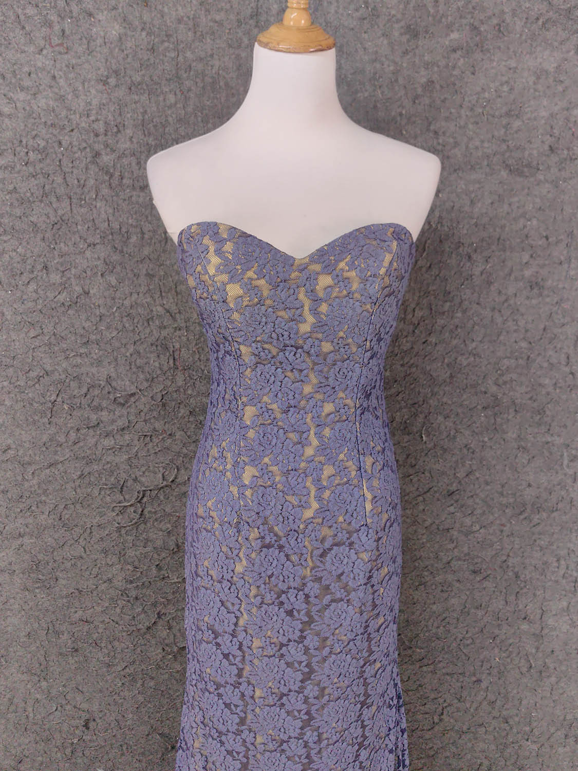 Elegant Purple Sweetheart Neck Split Lace Long Prom Dresses Evening Dresses Secondary image