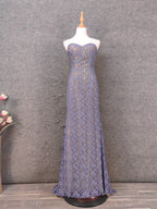 Elegant Purple Sweetheart Neck Split Lace Long Prom Dresses Evening Dresses