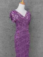 Elegant Purple V-Neck Lace Long Prom Dresses Evening Dresses