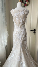 Elegant Retro Ivory Mermaid V-Neck Halter Lace Train Prom Dresses Wedding Dresses
