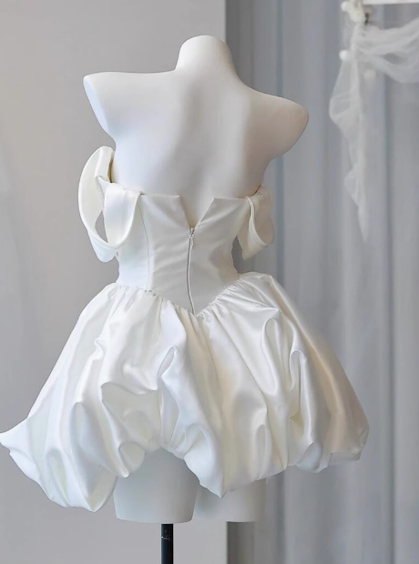 Elegant Satin One Shoulder Short Birthday Dress Homecoming Dresses