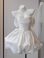 Elegant Satin One Shoulder Short Birthday Dress Homecoming Dresses