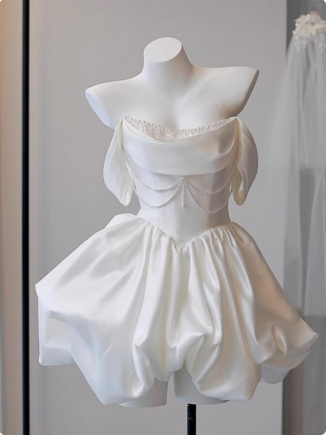 Elegant Satin One Shoulder Short Birthday Dress Homecoming Dresses