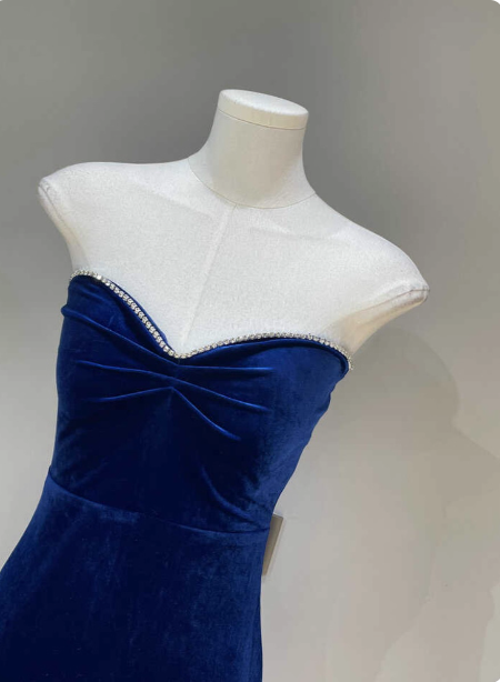 Elegant Sexy Royal Blue Sweetheart Neck Velvet Long Prom Dresses Evening Dresses
