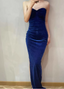 Elegant Sexy Royal Blue Sweetheart Neck Velvet Long Prom Dresses Evening Dresses