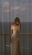 Elegant Sheath Off The Shoulder Sequin Slit Prom Dresses Birthday Outfits With Ruffles