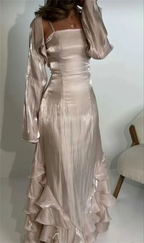 Elegant Sheath Straps Long Prom Dresses