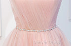Elegant Short Pink Tulle Prom Dress, Short Pink Tulle Prom Homecoming Dresses