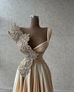 Elegant Sleeveless A-Line Prom Dresses Long With Split