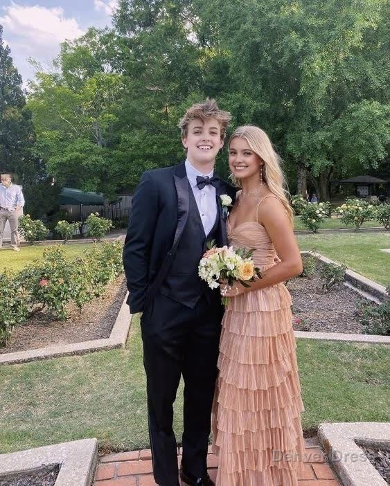 Elegant Spaghetti strap A Line Princess Prom Dresses