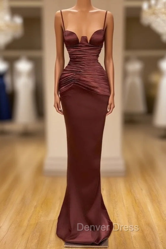 Elegant Spaghetti-Straps Mermaid Evening Party Gowns Long Prom Dresses Main image