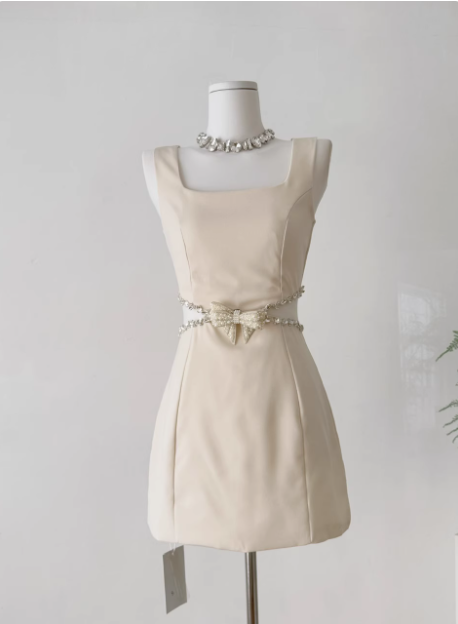 Elegant Square Neck Sleeveless Hollow Diamond Birthday Short Skirt Homecoming Dresses Secondary image