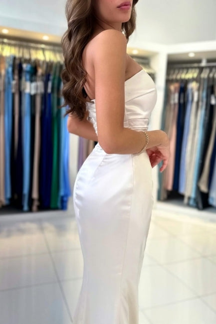 Elegant Sweetheart Sleeveless Prom Dresses Front Split Long