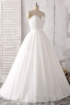 Elegant Thin Shoulder Straps Sweet Floor Mopping White Satin And Floor Length Wedding Dresses