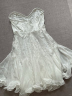 Elegant Tube Top White Lace Splicing Mesh A-Line 17Th Birthday Homecoming Dresses