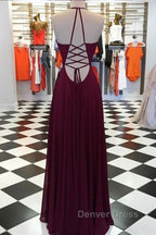 Elegant V Neck Open Back Burgundy Prom Dress, Open Back Burgundy Prom Dress, Long Burgundy Prom Dresses