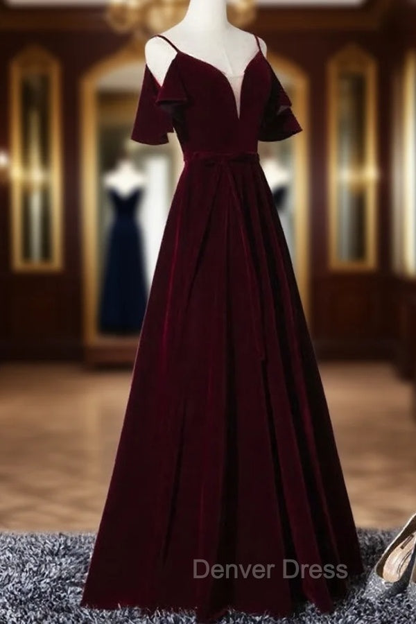Elegant Velvet Long Bridesmaid Dresses , Charming Prom Gown Secondary image