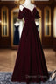 Elegant Velvet Long Bridesmaid Dresses , Charming Prom Gown