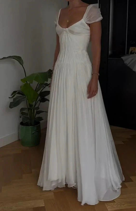 Elegant White A-Line Bride Gown Enchanted Chiffon Luxury Wedding Dresses Main image