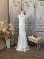 Elegant White Mermaid Sleeveless Beaded Chiffon Long Prom Dresses Evening Dresses