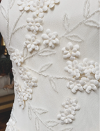 Elegant White Mermaid Spaghetti Strap U-Neck 3D Foral Embroidery Chiffon Prom Dresses Evening Dresses