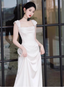 Elegant White Off-The-Shoulder Satin Long Prom Dresses Evening Dresses Wedding Dresses