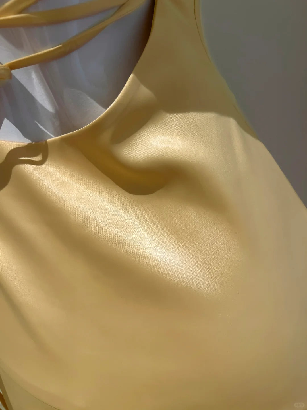 Elegant Yellow Irregular Halter Neck Satin Short Front Long Back Prom Dresses