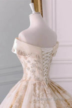 Embroidered Off The Shoulder Wedding Dresses