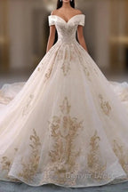 Embroidered Off The Shoulder Wedding Dresses