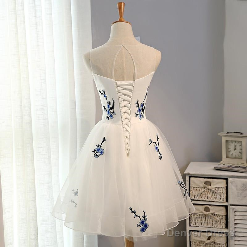 Embroidery Flowers Cheap Short Homecoming Dress Prom Dress,Prom Dresses Secondary image
