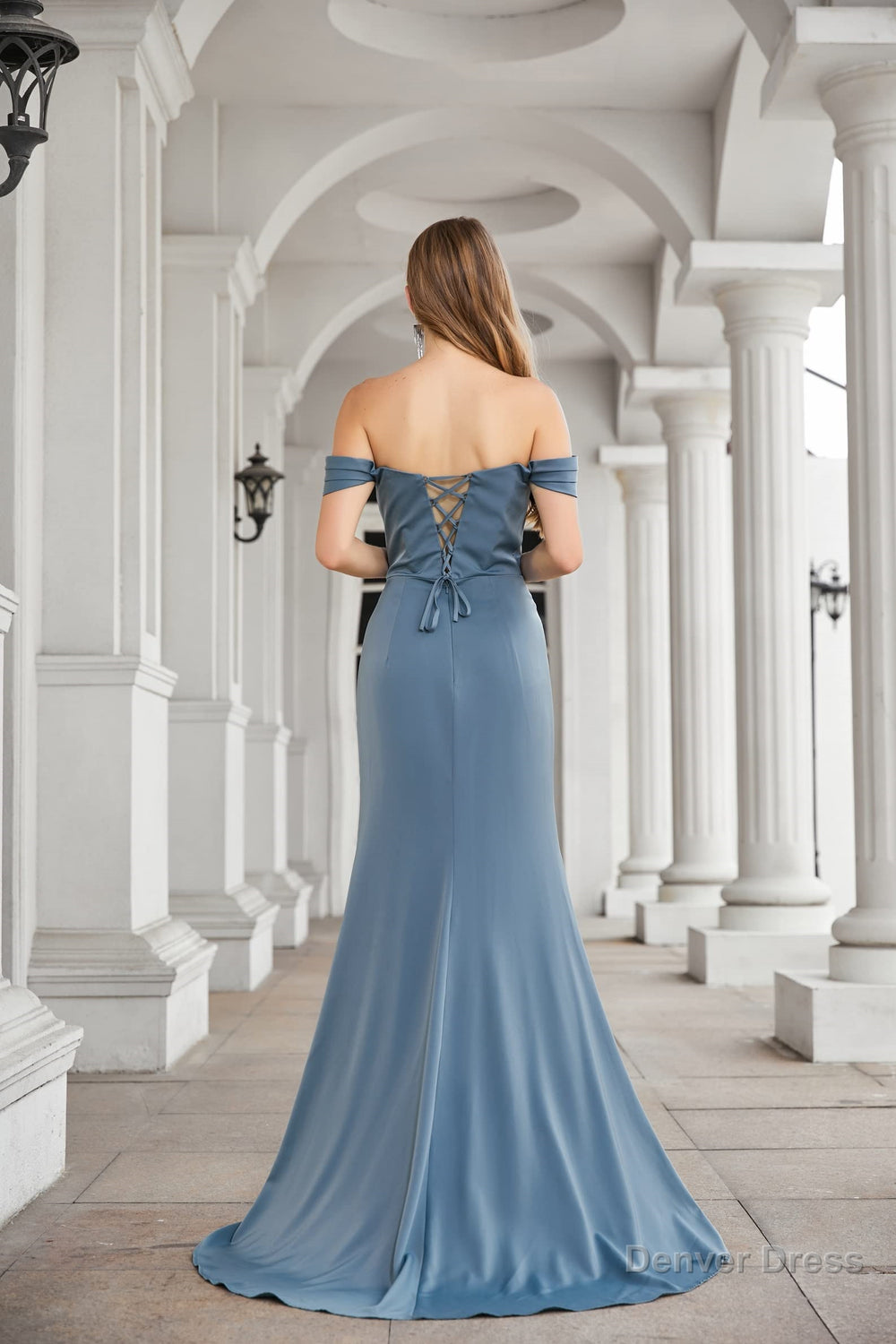 Engerla Sexy High Slit Mermaid Evening Dress Off The Shoulder Shower Party Dress Pageant Celebrity Gown