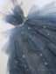 Shiny Tulle A Line Spaghetti Straps Blue Prom Dress Prom Gown Prom Dresses
