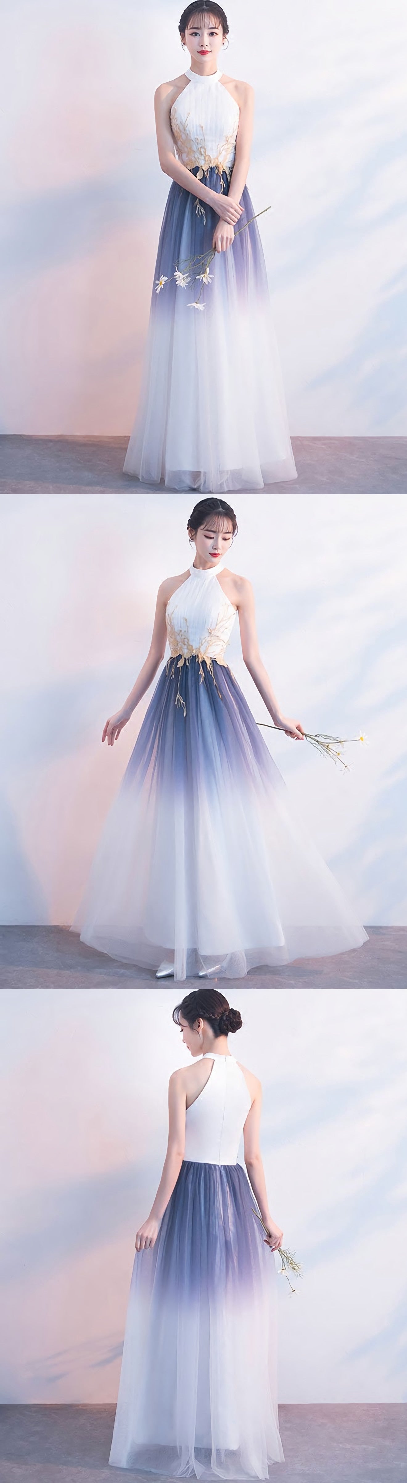 White Tulle Lace Long Prom Dress White Prom Dresses