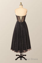 Green Corset A-line Tea Length Dresses