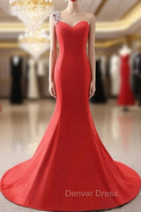 Evening Dresses Red Elegant Floor-length Party Prom Dresses With Bow