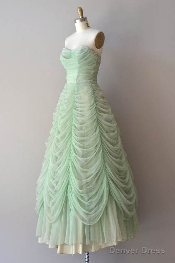 Mint Green Sweetheart Floor Length Long Prom Dresses, Ruched Chiffon Party Gown Secondary image