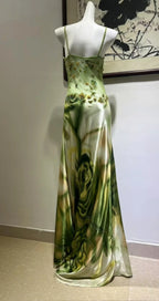Exquisite Turquoise Gradient Square Neck Beaded Satin Long Prom Dresses Evening Dresses