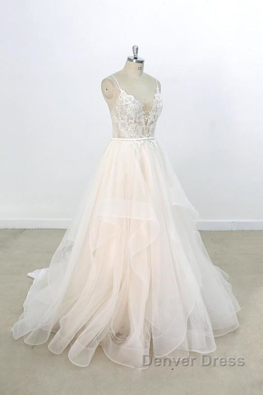 Eye catching Appliques Tulle A Line Wedding Dresses