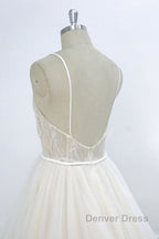 Eye catching Appliques Tulle A Line Wedding Dresses