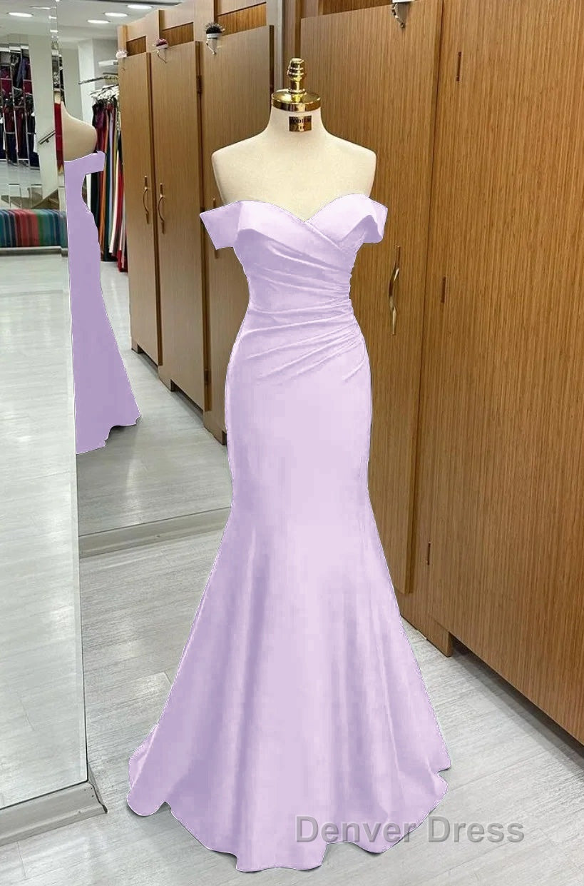 Long Navy Prom Dresses Mermaid Off The Shoulder Sweetheart Sleeveless